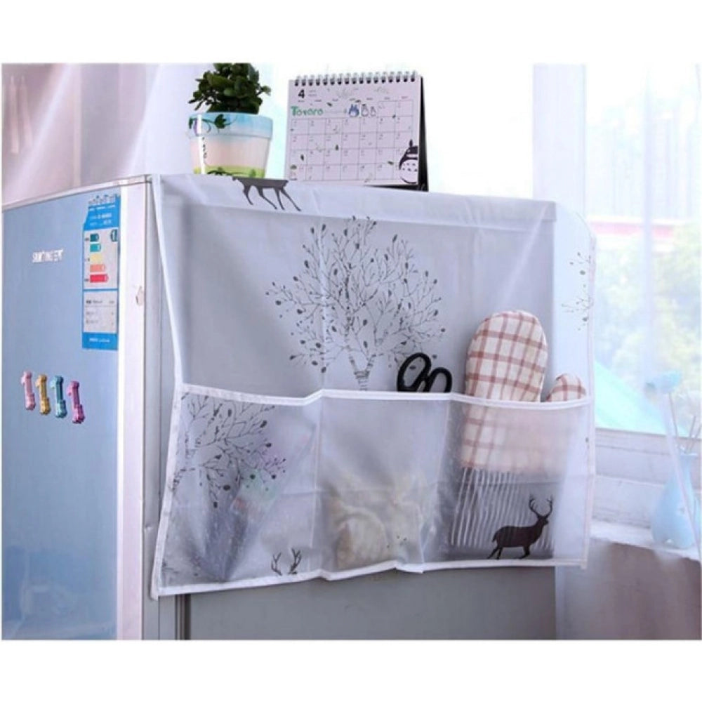Snuggle Lifestyle Co Refrigerator &amp; Microwave Oven Cover – Dustproof, Waterproof, and Heat-Resistant Protective Organizer (Color: Assorted )