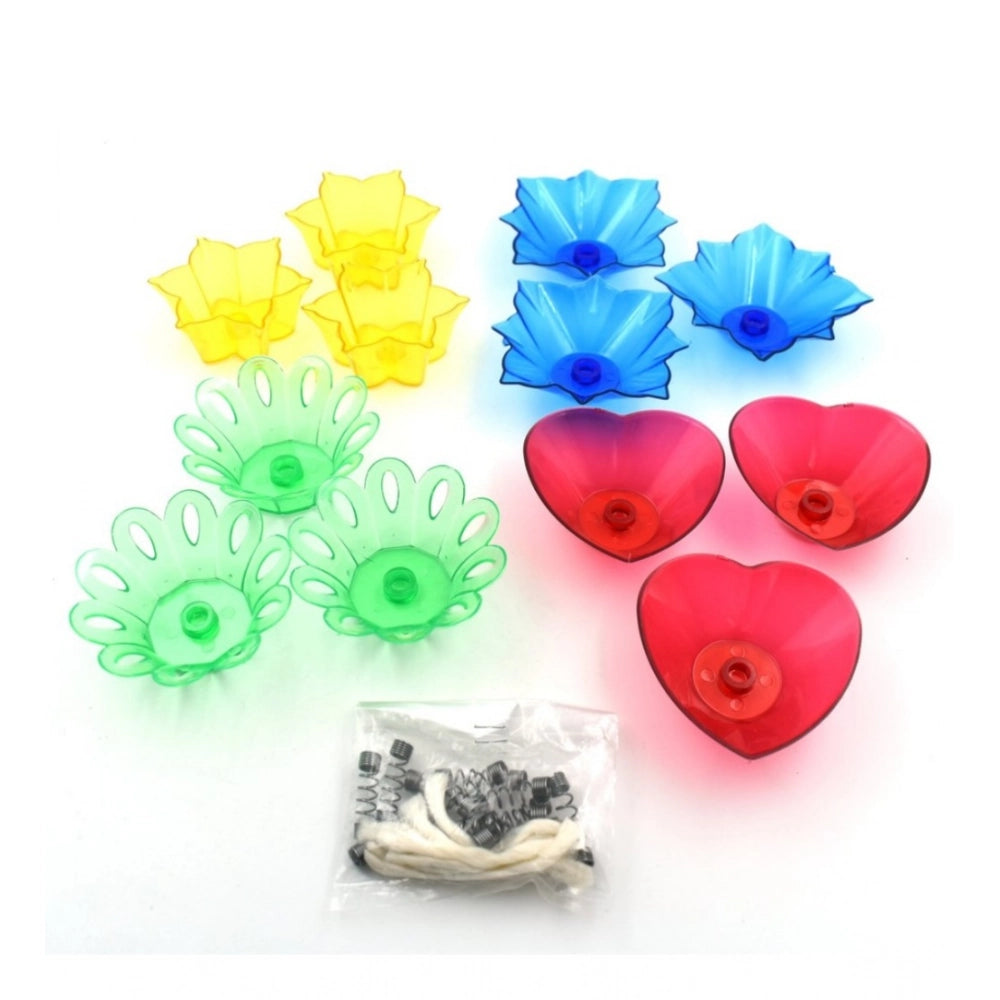 Snuggle Lifestyle Co Pack Of 2_Floral Diya Set – Multi-Color Tea Light Holders Set of 12 (Color: Assorted )