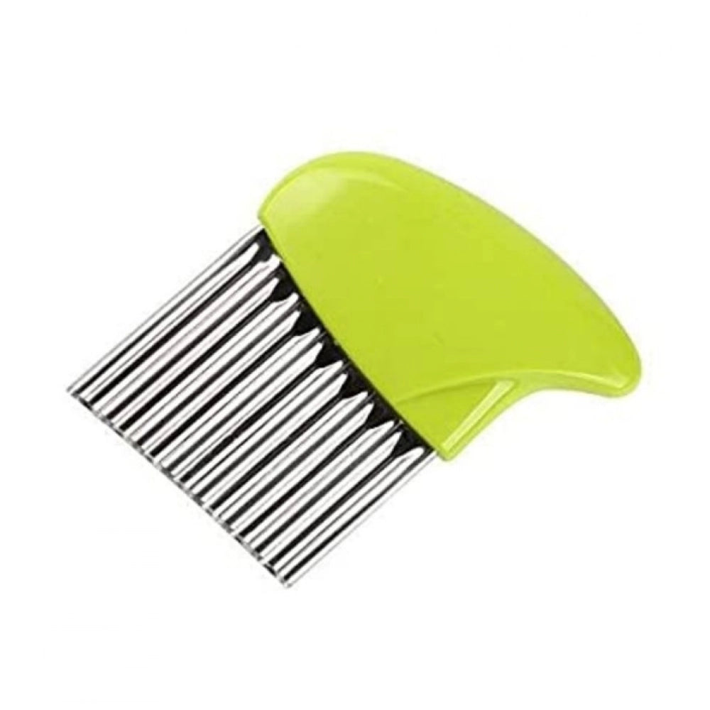 Snuggle Lifestyle Co. Pack Of_5 Wave Shape Stainless Steel Potato Cutter And Slicer – (Color: Assorted )