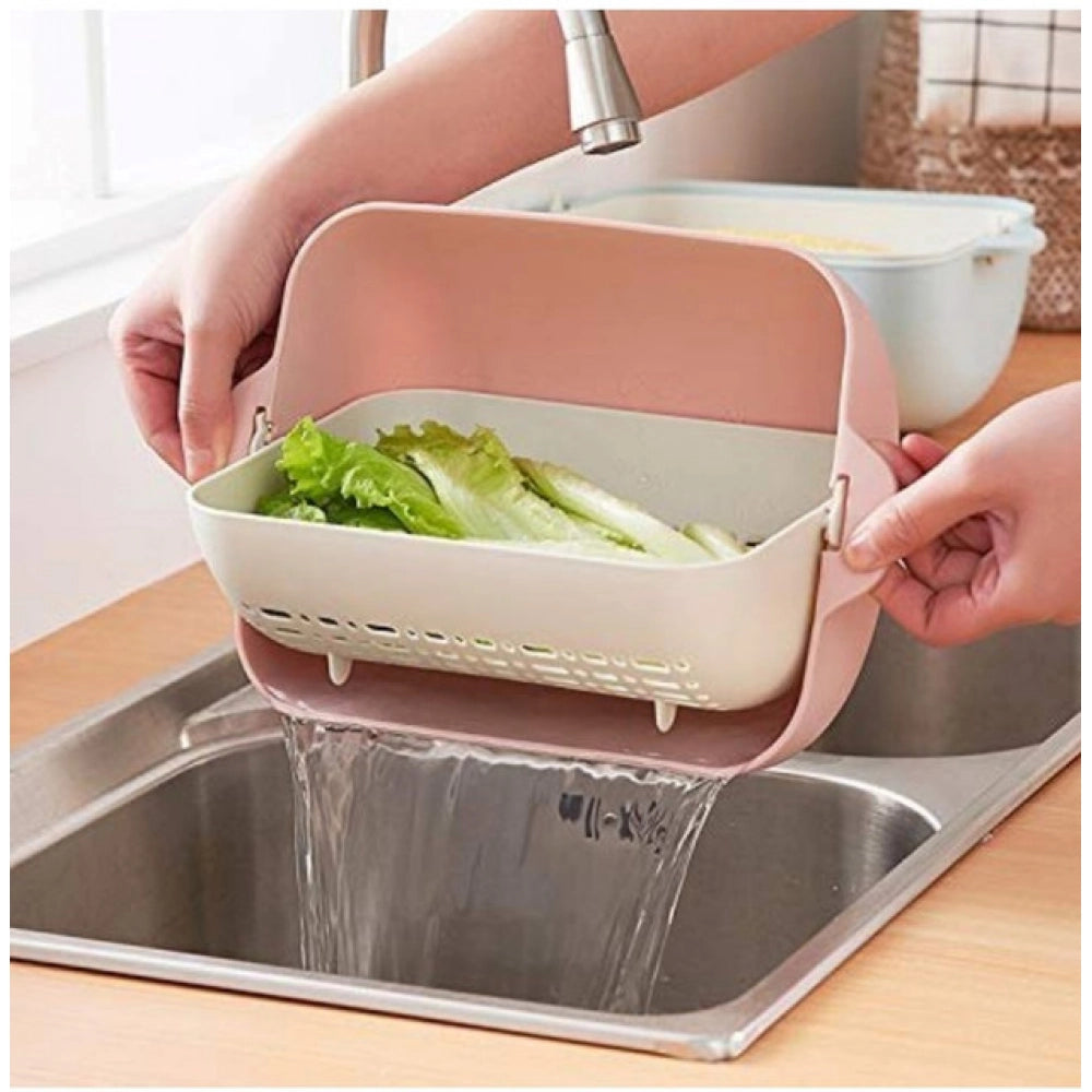 Snuggle Lifestyle Co. Pack Of 2_Multi-Purpose Kitchen Basket – Ideal for Straining, Sieving, Washing And Holding Fruits or Foods (Color: Assorted )