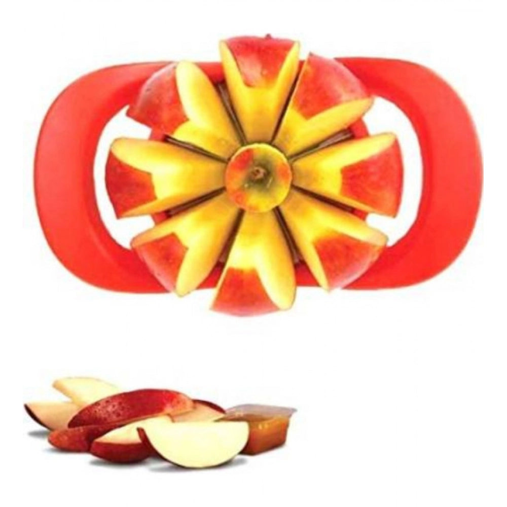 Snuggle Lifestyle Co. Pack Of 3_Apple Cutter – Stainless Steel Fruit Slicer And Corer for Quick Cutting (Color: Assorted )