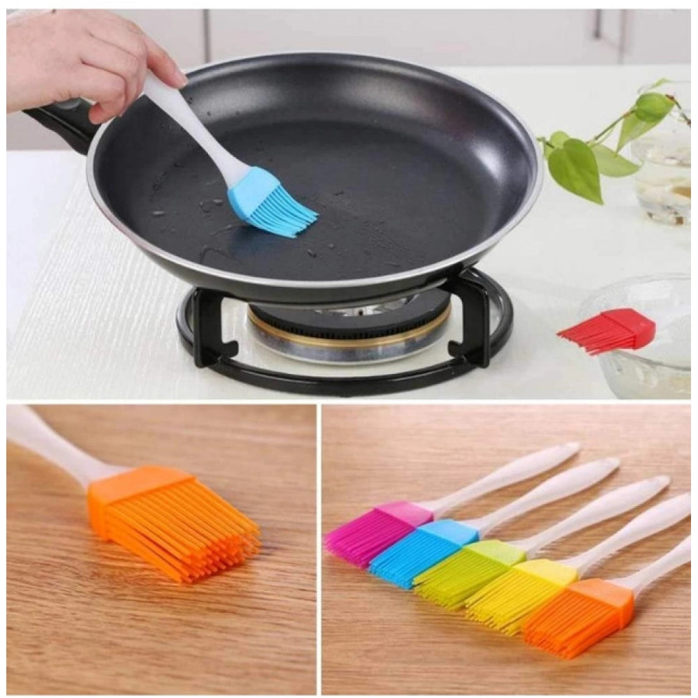 Snuggle Lifestyle Co. Pack Of 10_Silicone Oil Brush – Heat Resistant Cooking And Baking Basting Brush (Color: Assorted )