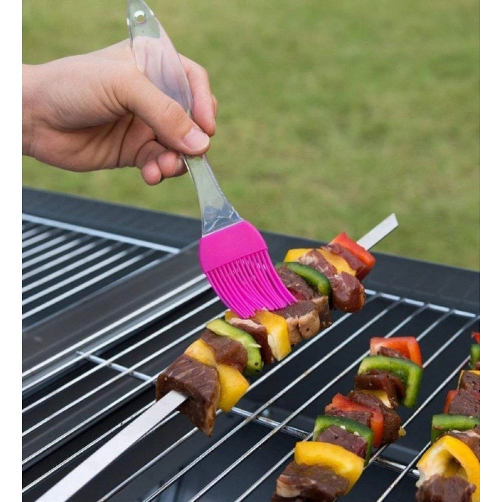 Snuggle Lifestyle Co. Pack Of 10_Silicone Oil Brush – Heat Resistant Cooking And Baking Basting Brush (Color: Assorted )