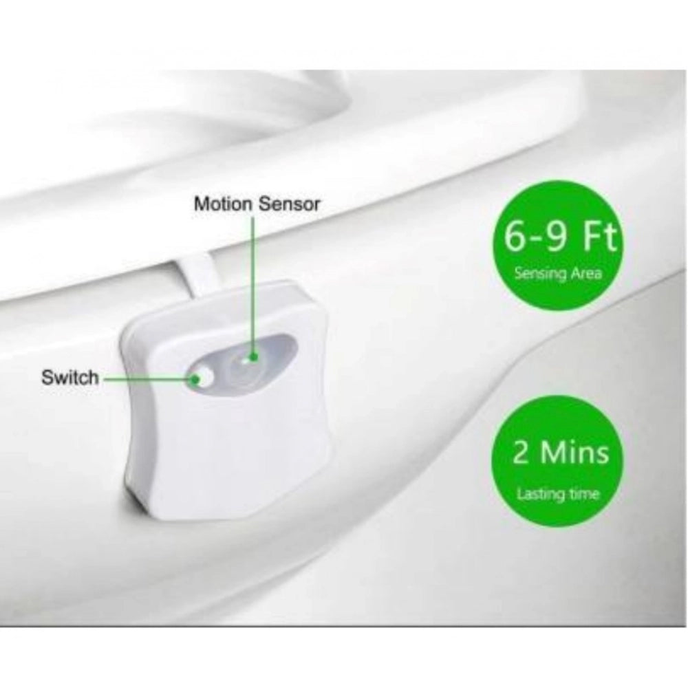 Snuggle Lifestyle Co Pack of 2_Toilet Bowl Night Light – Motion Sensor LED Toilet Lamp (Color: Assorted )