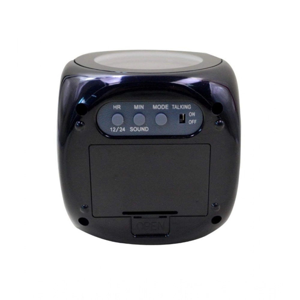 Snuggle Lifestyle Co Time Display with Voice Projection And Wake-Up Alarm Clock (Color: Black)