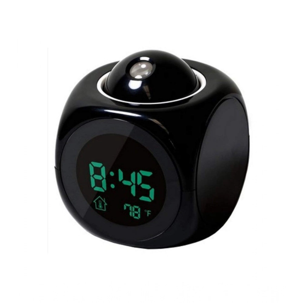 Snuggle Lifestyle Co Time Display with Voice Projection And Wake-Up Alarm Clock (Color: Black)