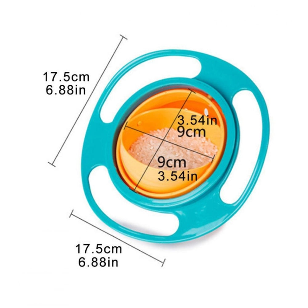 Snuggle Lifestyle Co Pack Of 2_Gyro Bowl – Spill-Proof Rotating Fun Bowl for Kids (Color: Assorted )