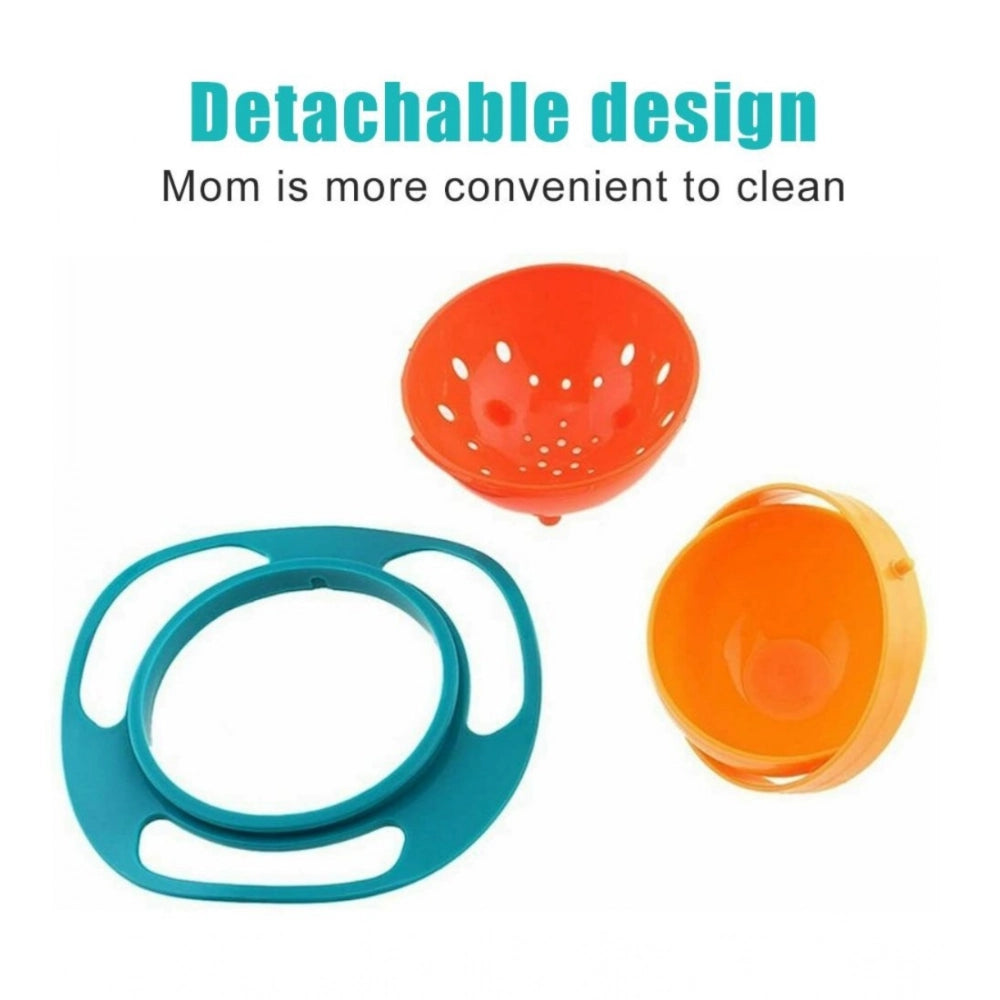 Snuggle Lifestyle Co Pack Of 2_Gyro Bowl – Spill-Proof Rotating Fun Bowl for Kids (Color: Assorted )
