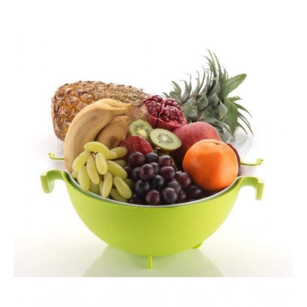 Snuggle Lifestyle Co. Pack Of 3_Multifunctional Vegetable And Fruit Draining Basket – (Color: Assorted)