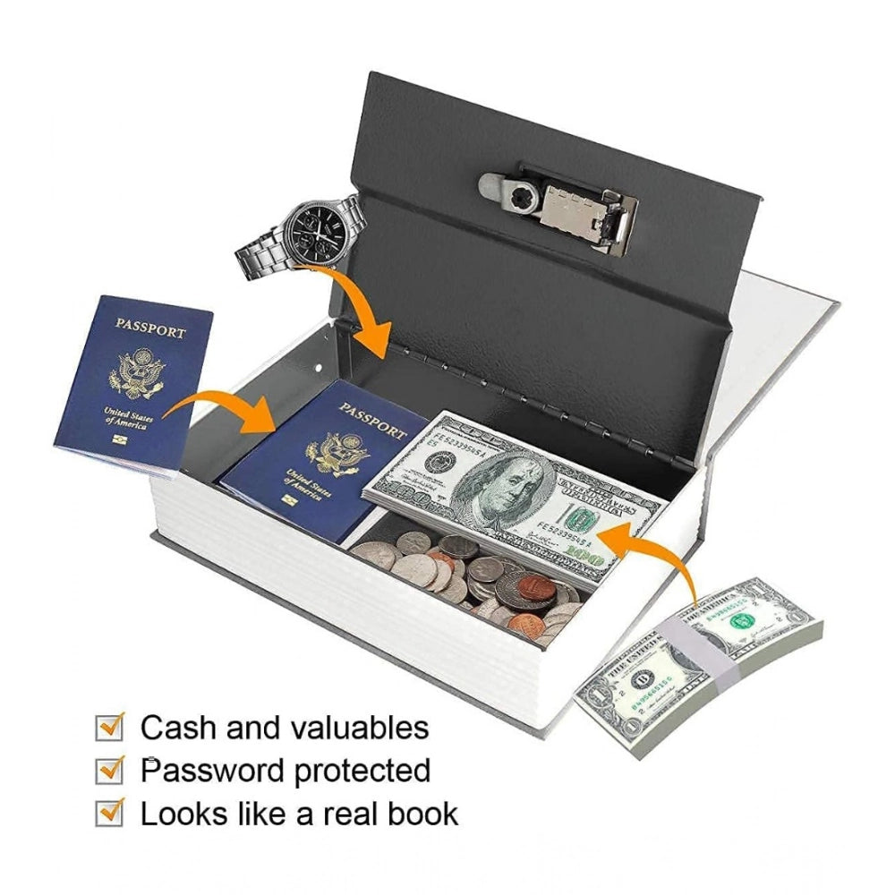 Snuggle Lifestyle Co Secret Book Safe with Number Locker (Gray)
