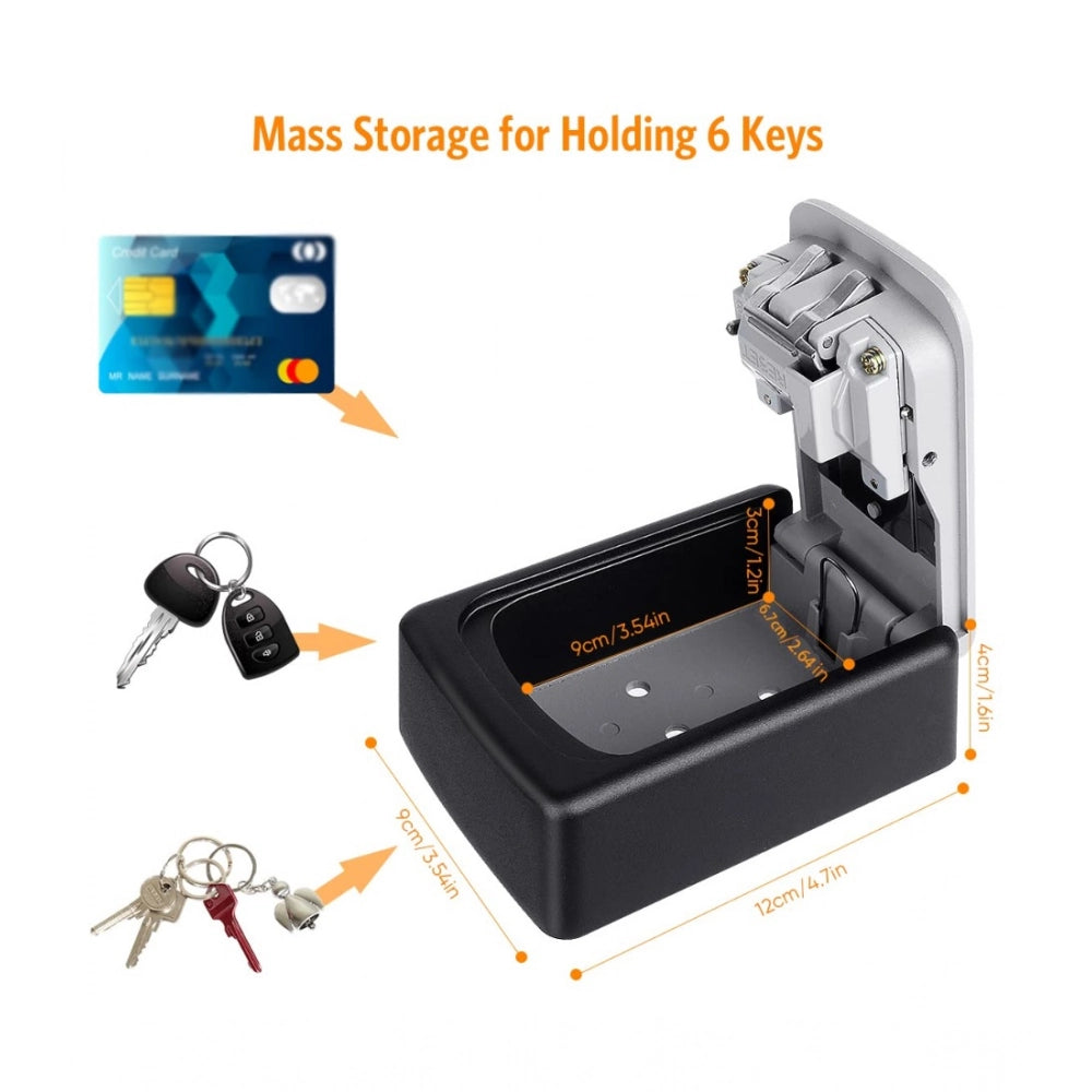 Snuggle Lifestyle Co Wall-Mounted ABS Plastic Key Lock Box (Grey-Black )