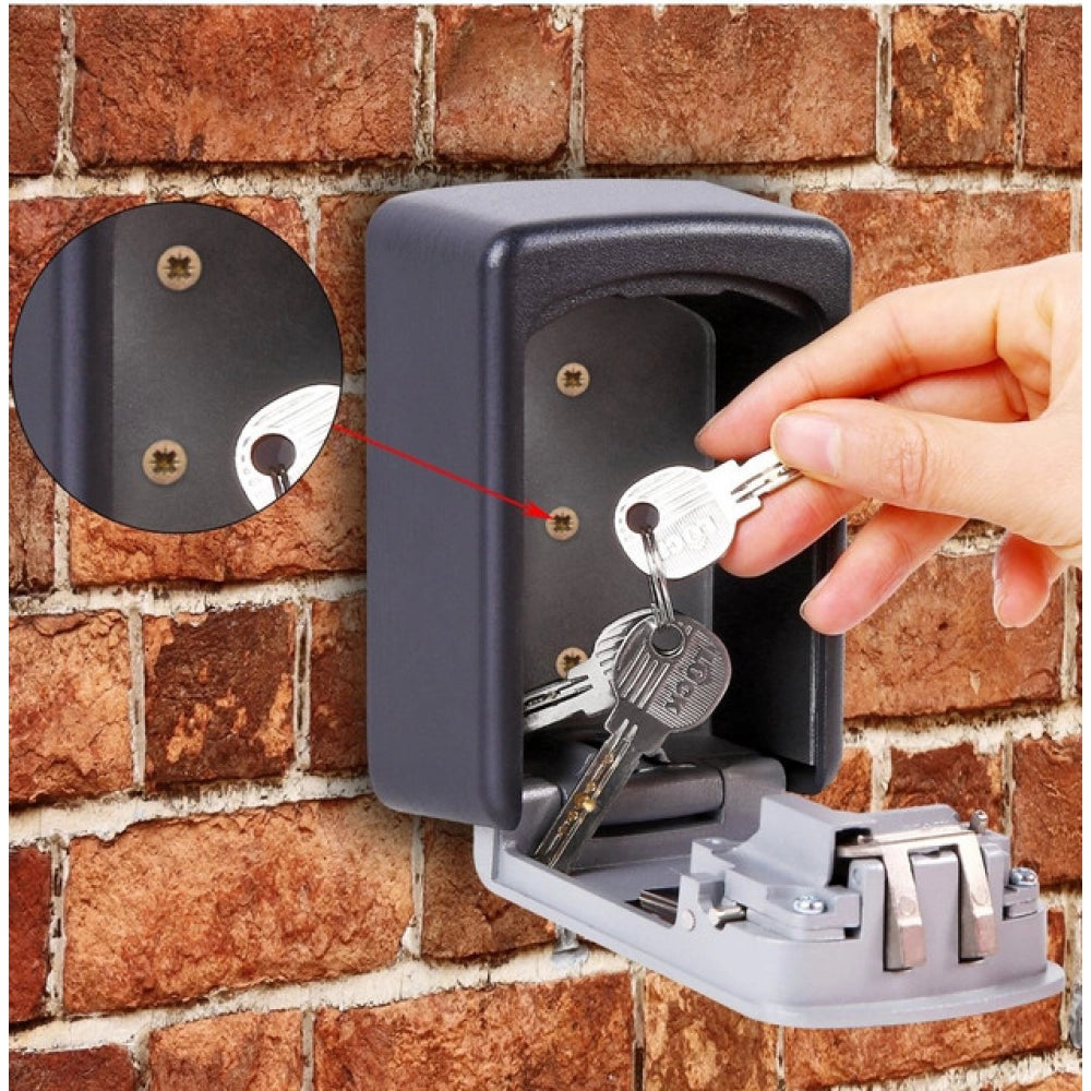 Snuggle Lifestyle Co Wall-Mounted ABS Plastic Key Lock Box (Grey-Black )