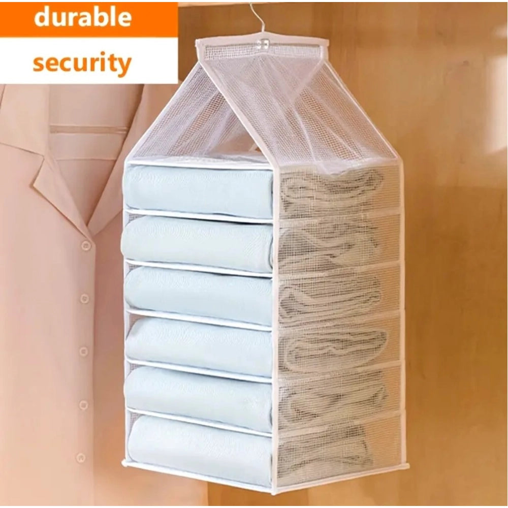 Snuggle Lifestyle Co Hanging Foldable Fabric Closet Organizer with 6 Shelves