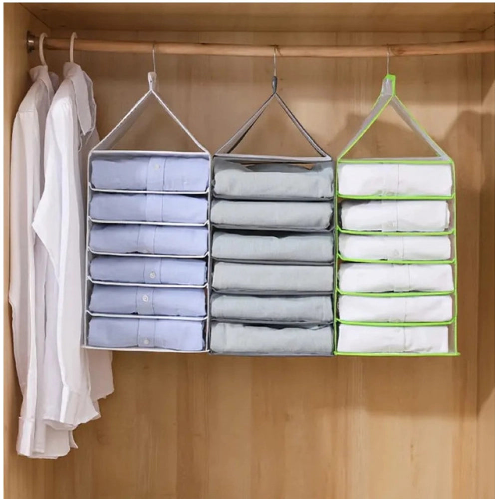 Snuggle Lifestyle Co Hanging Foldable Fabric Closet Organizer with 6 Shelves