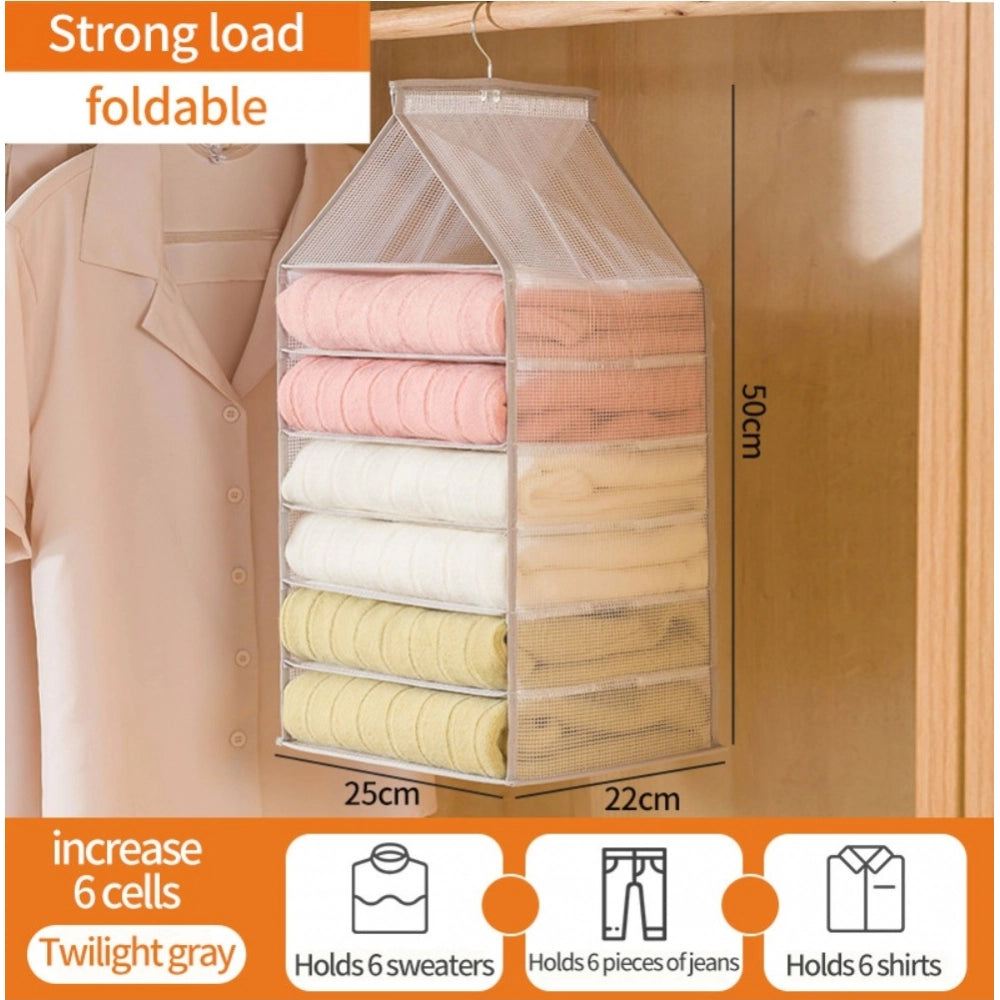Snuggle Lifestyle Co Hanging Foldable Fabric Closet Organizer with 6 Shelves