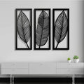 Snuggle Lifestyle Co. Wooden 3 Pieces Leaf Wall Art Panel Frame for Home Decor