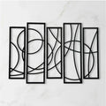 Snuggle Lifestyle Co. Wooden 5-Piece Wall Art Panel Frame – Elegant Black Abstract Design