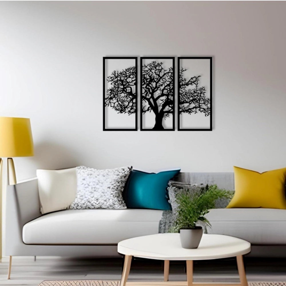 Snuggle Lifestyle Co. Wooden 3 Pieces Tree Wall Art Panel Frame for Home Decor
