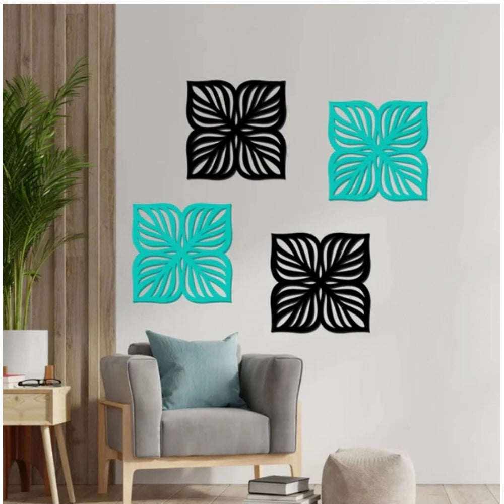 Snuggle Lifestyle Co. Flowers Design Wooden Wall Decor – Set of 4 Pieces