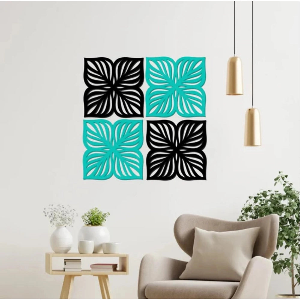 Snuggle Lifestyle Co. Flowers Design Wooden Wall Decor – Set of 4 Pieces