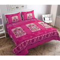 Snuggle Lifestyle Co. Fleece Floral Printed Double Polar Warm Bedsheet with 2 Pillow Cover (Pink)