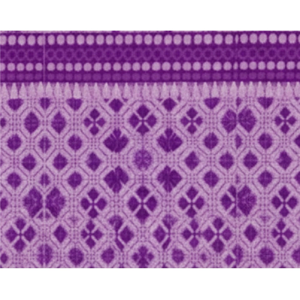 Snuggle Lifestyle Co. Fleece Geometric Double Polar Warm Bedsheet with 2 Pillow Cover (Purple)