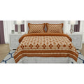 Snuggle Lifestyle Co. Fleece Geometric Double Polar Warm Bedsheet with 2 Pillow Cover (Orange)