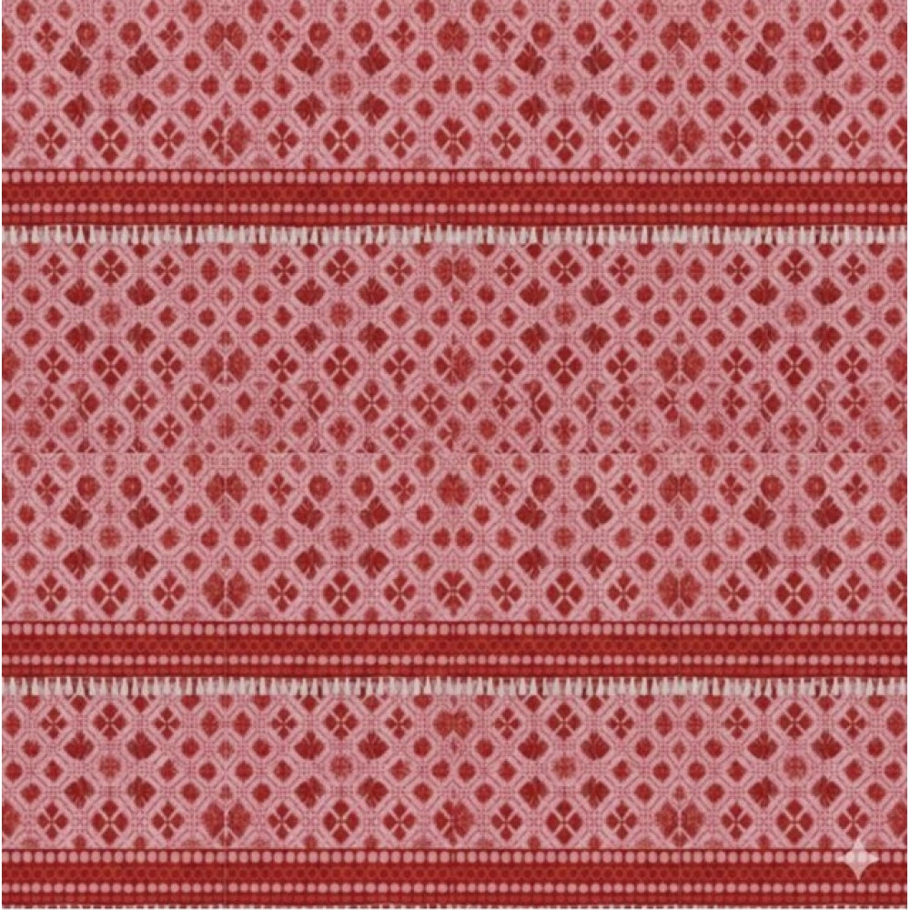 Snuggle Lifestyle Co. Fleece Geometric Double Polar Warm Bedsheet with 2 Pillow Cover (Red)