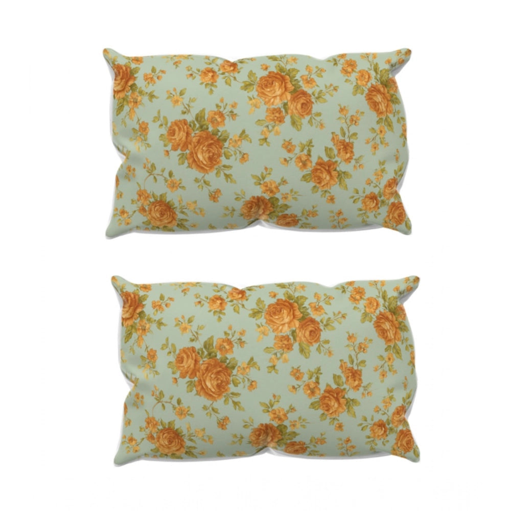 Snuggle Lifestyle Co. Microfiber Floral Printed Double Bedsheet with 2 Pillow Covers (Beige)
