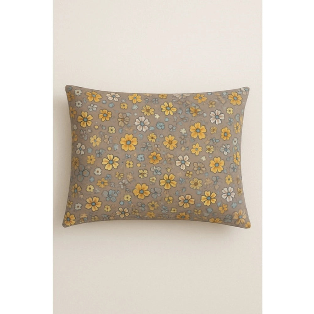 Snuggle Lifestyle Co. Microfiber Floral Printed Single Bedsheet with 1 Pillow Cover (Multicolor)