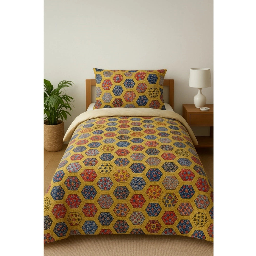 Snuggle Lifestyle Co. Microfiber Floral Printed Single Bedsheet with 1 Pillow Cover (Multicolor)