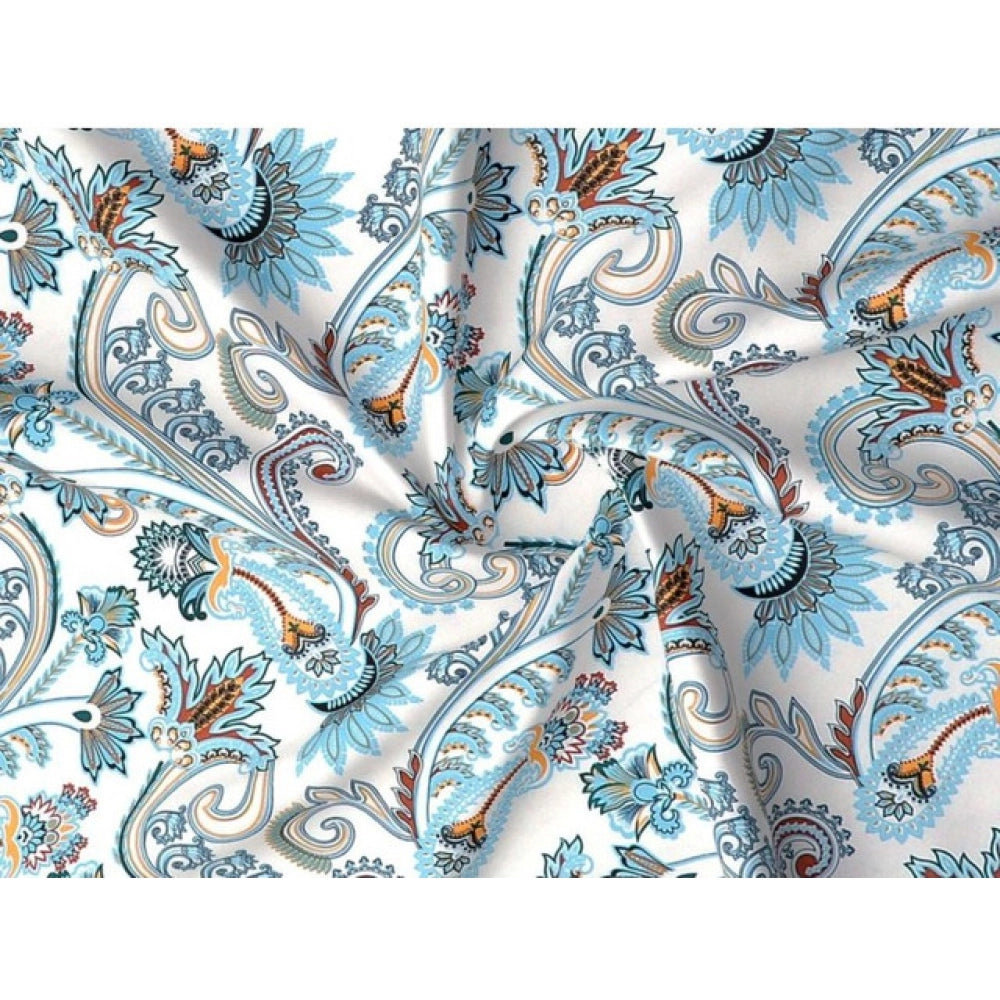 Snuggle Lifestyle Co. Cotton Blend Floral Printed Double Bedsheet with 2 Pillow Covers (White)