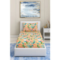 Snuggle Lifestyle Co. Cotton Blend Floral Printed Single Bedsheet with 1 Pillow Cover (Yellow)