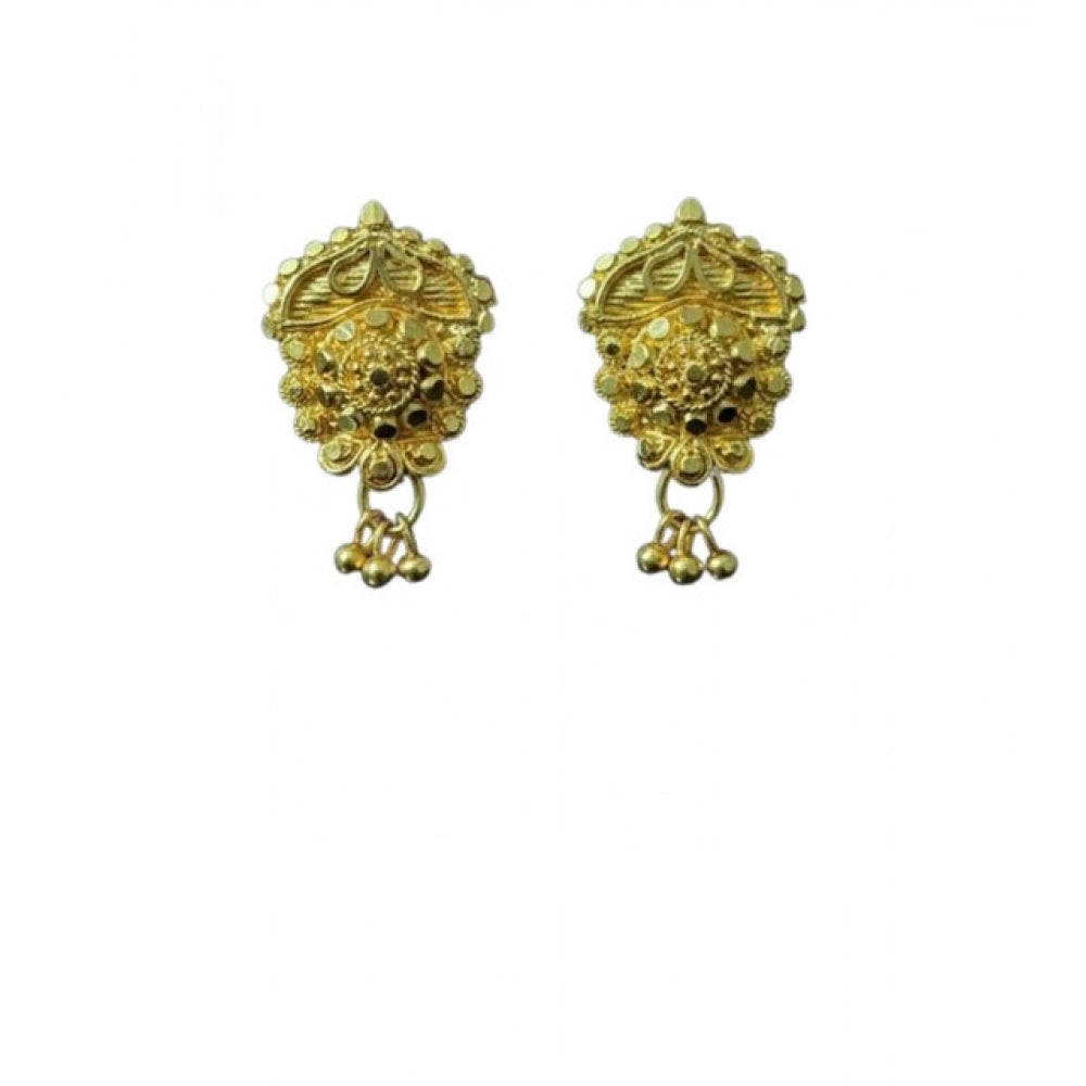 Snuggle Lifestyle Co. Women's Pack of_2 Brass Gold-Plated Earrings (Gold)
