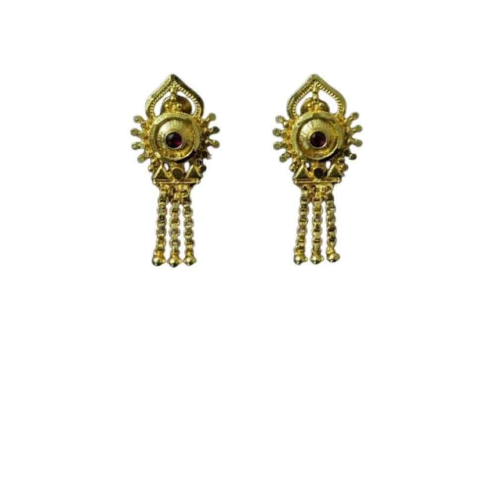 Snuggle Lifestyle Co. Women's Pack of_2 Brass Gold-Plated Earrings (Gold)