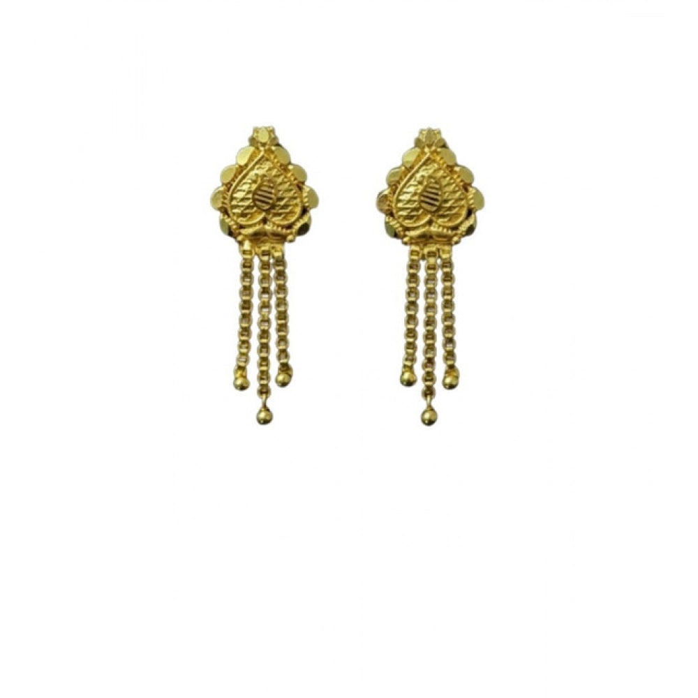 Snuggle Lifestyle Co. Women's Pack of_2 Brass Gold-Plated Earrings (Gold)