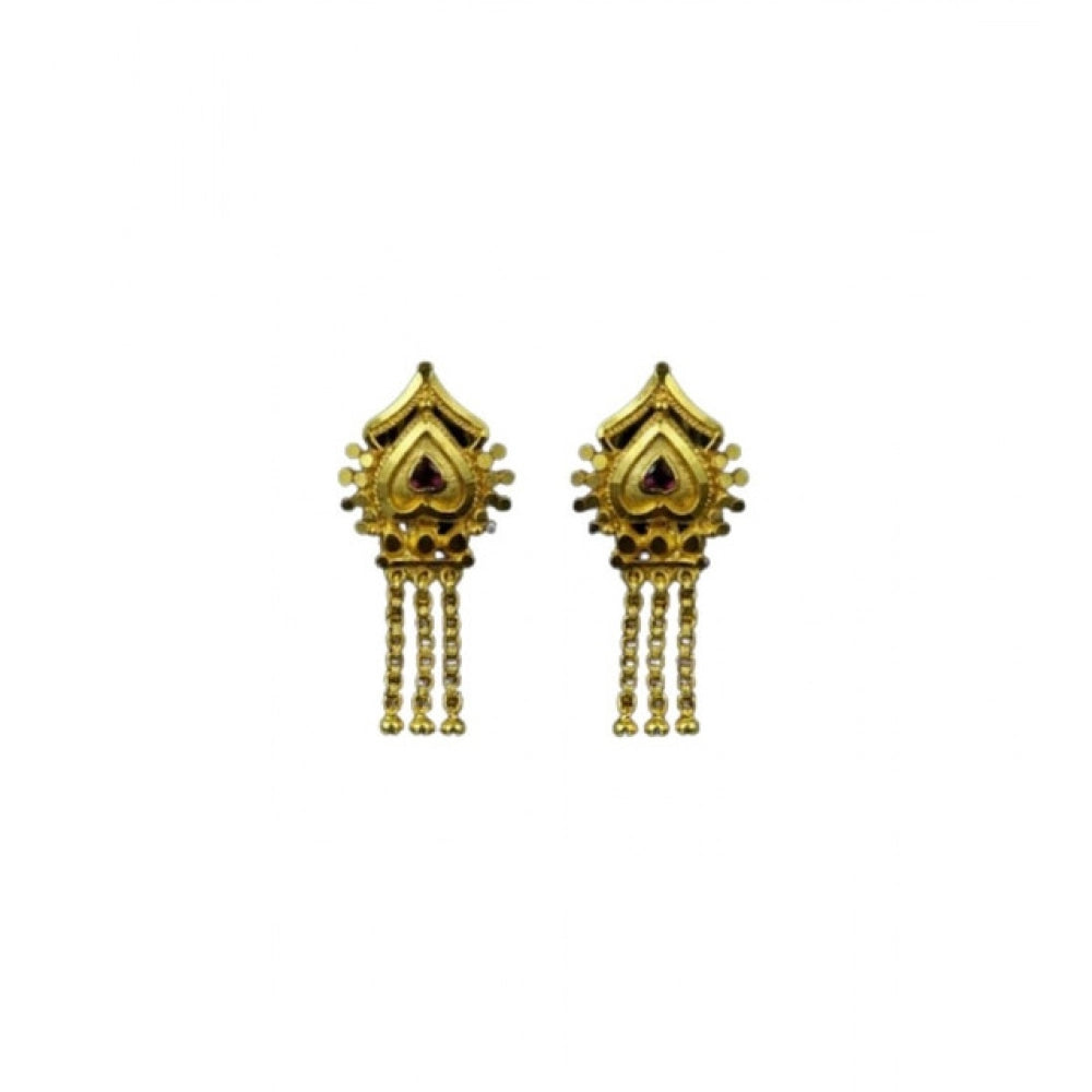 Snuggle Lifestyle Co. Women's Pack of_2 Brass Gold-Plated Earrings (Gold)