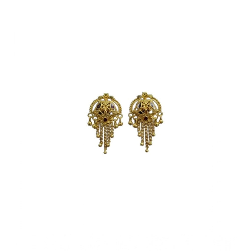 Snuggle Lifestyle Co. Women's Pack of_2 Brass Gold-Plated Earrings (Gold)