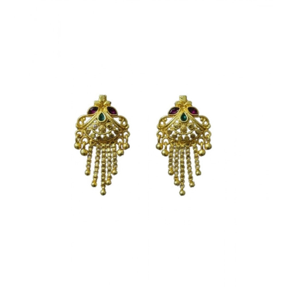 Snuggle Lifestyle Co. Women's Pack of_2 Brass Gold-Plated Earrings (Gold)