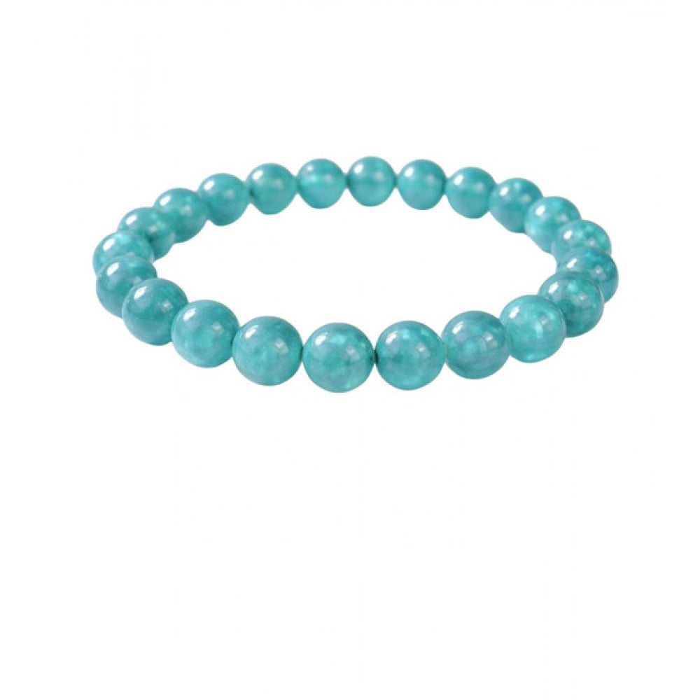 Snuggle Lifestyle Co. Natural Crystal 8mm Amazonite Bracelet (Teal Green)