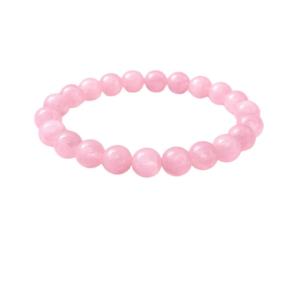 Snuggle Lifestyle Co. Natural Crystal 8mm Rose Quartz Bracelet  (Light Pink)