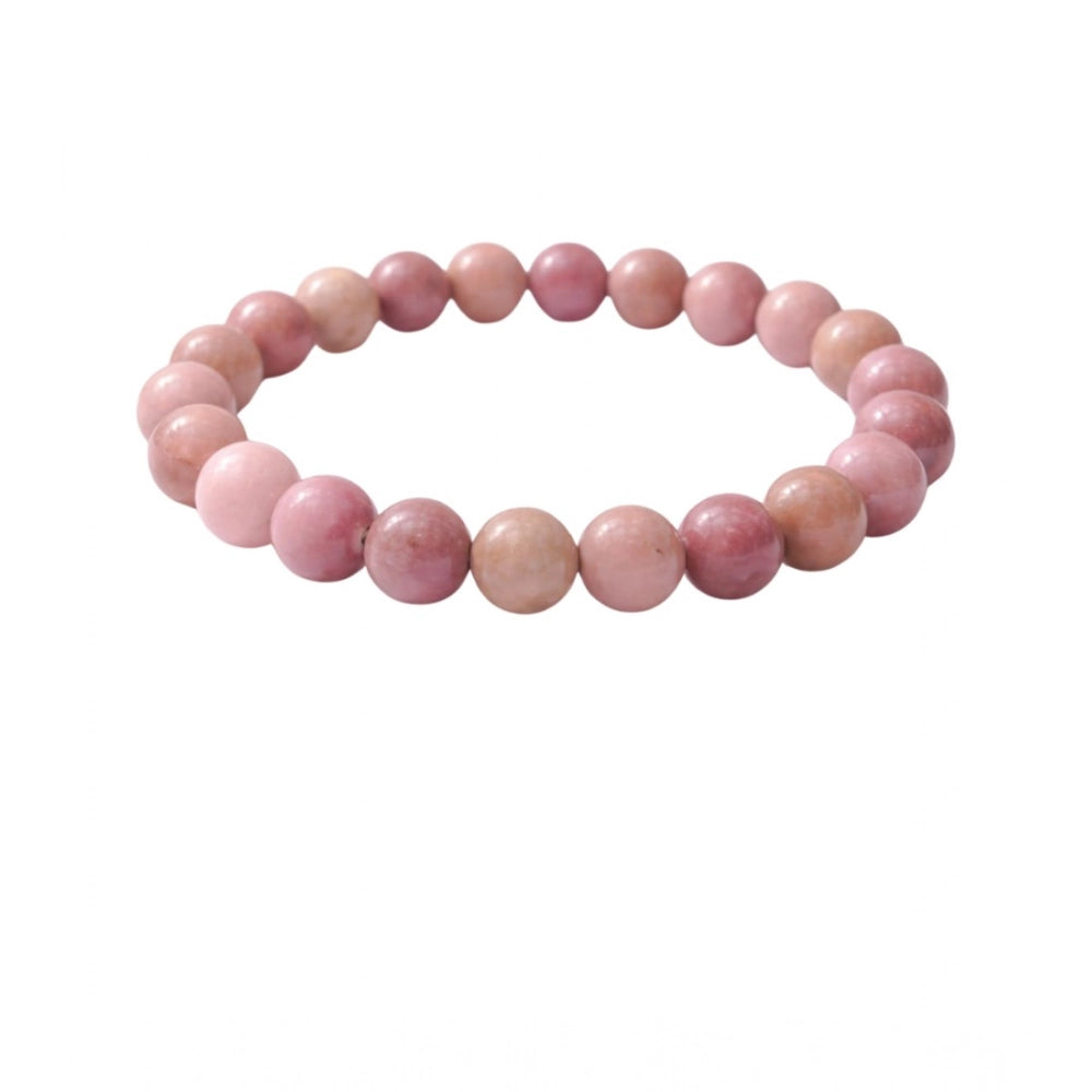 Snuggle Lifestyle Co. Natural Crystal 8mm Rhodonite Bracelet (Light Purple)