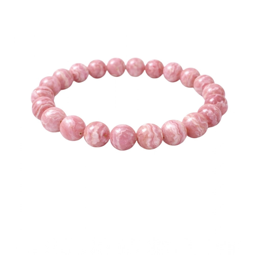 Snuggle Lifestyle Co. Natural Crystal 8mm Rhodochrosite Bracelet (Pink)