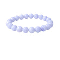 Snuggle Lifestyle Co. Natural Crystal 8mm Bluelace Agate Bracelet (Light Blue)