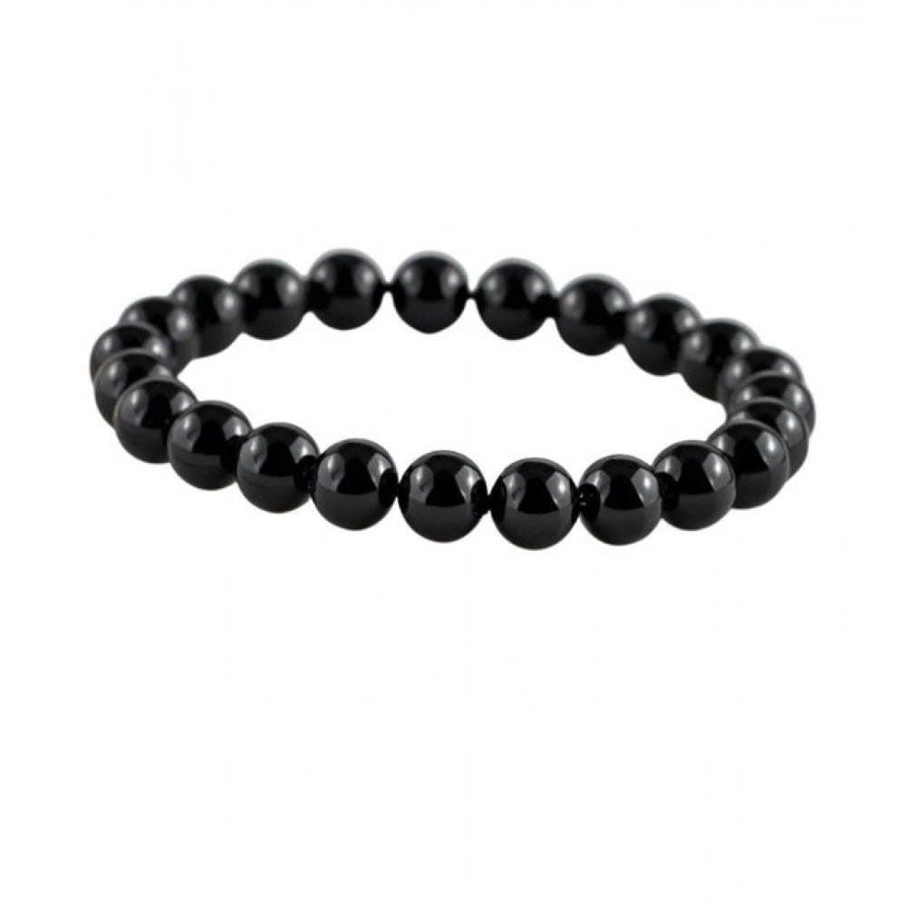 Snuggle Lifestyle Co. Natural Crystal 8mm Black Tourmaline Bracelet (Black)