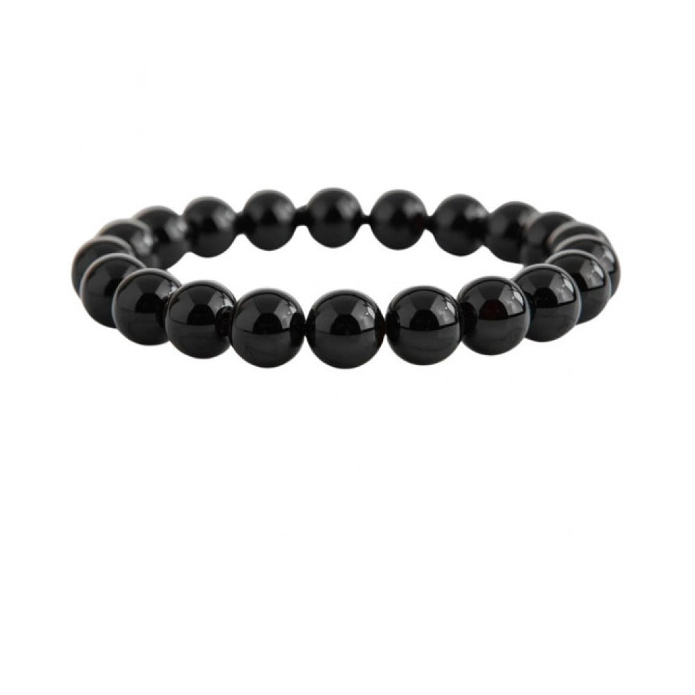 Snuggle Lifestyle Co. Natural Crystal 8mm Black Obsidian Bracelet (Black)