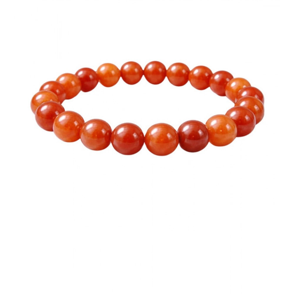 Snuggle Lifestyle Co. Natural Crystal 8mm Carnelian Bracelet (Red)