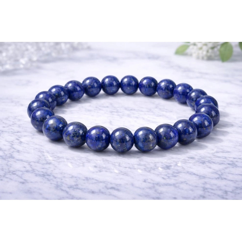 Snuggle Lifestyle Co. Natural Crystal 8mm Lapis Lazuli Bracelet (Dark Purple)