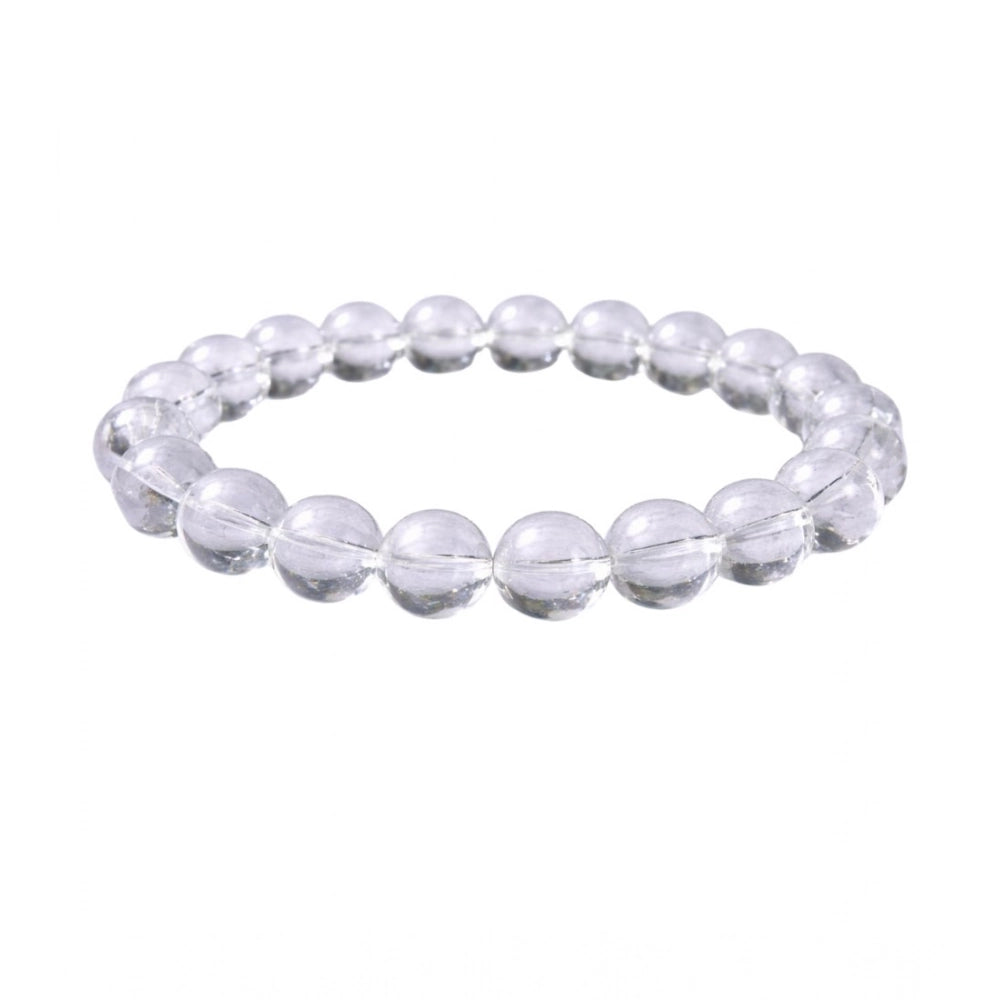 Snuggle Lifestyle Co. Natural Crystal 8mm Clear Quartz Bracelet (White)