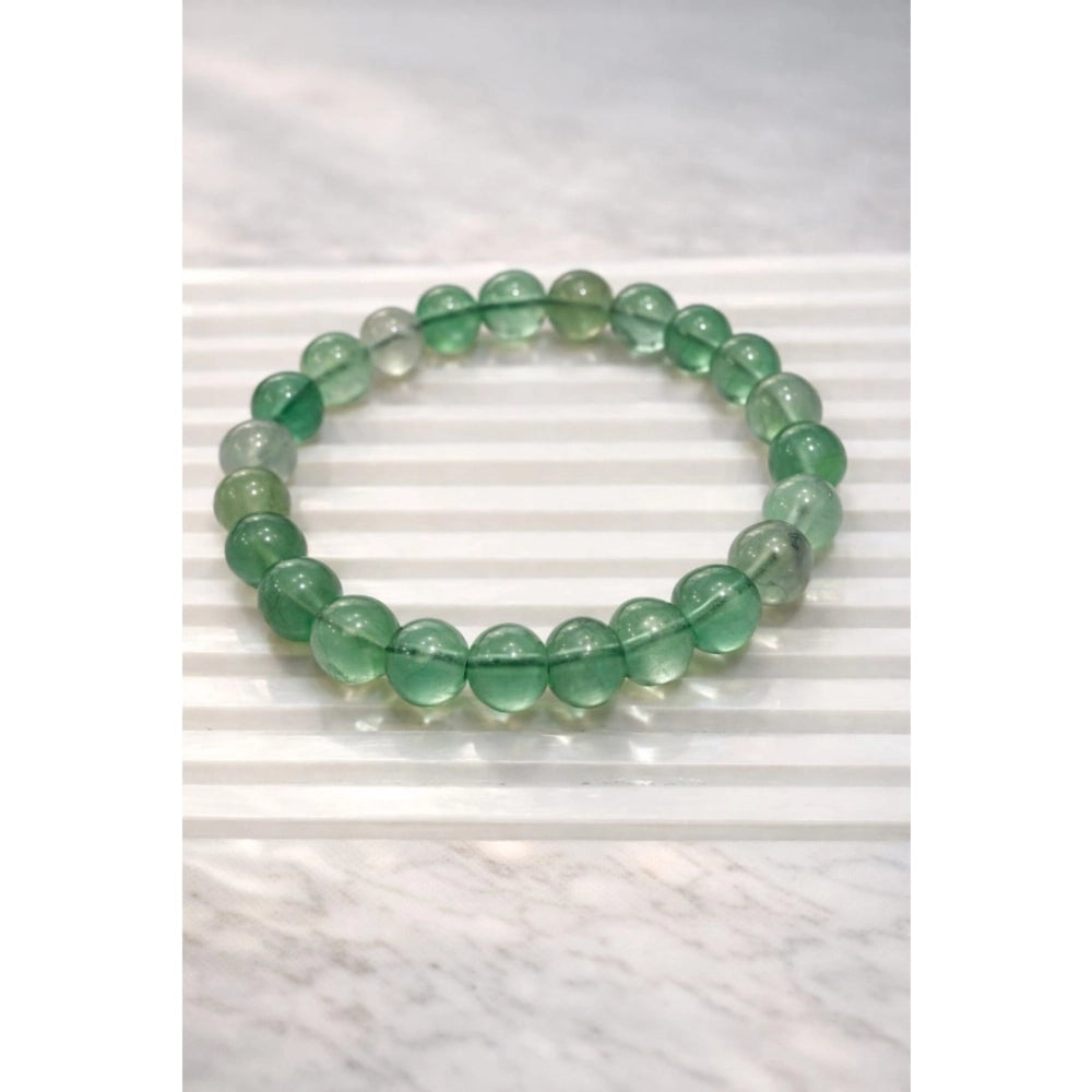 Snuggle Lifestyle Co. Natural Crystal 8mm Fluorite Bracelet  (Green)